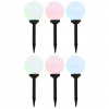 Solárne lampy do záhrady, 6 ks, LED, guľové, 20 cm, RGB