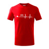 Kolky EKG - Tričko detské bavlnené - 104-110cm / 3-4 roky ( Červená )