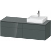 DURAVIT L-Cube závesná skrinka pod umývadlo na dosku (umývadlo vpravo), 4 zásuvky, 1420 x 550 x 482 mm, Dolomiti šedá vysoký lesk, LC4870R38380000