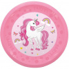 Procos Opakovane použiteľný plastový tanier Unicorn Rainbow Colors 21cm 4ks