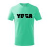 Yoga nápis - Tričko detské bavlnené - 146 cm/10 rokov ( Mätová )