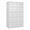 Skriňa uzamykateľná C+P Cabo-Plus, 4 oddelenia po 5 políc, 1200x500x1850 mm, biela