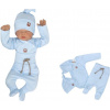 Z&Z Z & Z 3-dielna súpravička body, polodupačky s povrázkom a čiapočka - sv. modrá, veľ. 56, 56 (1-2m)