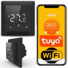 Izbový termostat 16A WiFi Tuya, regulátor kúrenia, čierny