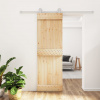 Posuvné dveře s kováním 70 x 210 cm masivní borové dřevo Hnědá 3203104