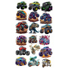 CUKROVÁ TLAČ jedlý obrázok na tortu Cukrová hmota MONSTER TRUCK AUTÁ SADA 2
