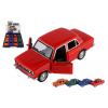 Teddies Auto retro plast 18cm na batérie so svetlom so zvukom na zotrvačník 4 farby 8ks v boxe