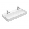 Villeroy & Boch Memento 2.0 - Dvojumývadlo 100x47 cm, bez prepadu, 2 otvory na batériu, alpská biela 4A22A101