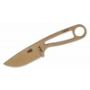 Vega ESEE IZULA-DE Dark Earth nôž na krk 7,3 cm, uhlíková oceľ, hnedá, čierne plastové puzdro, pripnutie
