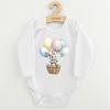 Detské body s potlačou New Baby Králiček s balónikmi Biela 74 (6-9m)