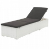 Záhradné lehátko - Vidaxl Garden Deckchair s vankúšom, polystan, biely (Vidaxl Garden Deckchair s vankúšom, polystan, biely)
