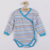 NEW BABY Dojčenské body s dlhým rukávom celorozopínacie New Baby Puppik 2 tyrkysové - 62