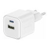 Nabíjačka do siete Swissten sieťový adaptér GaN 1x USB-C 35W PD + 1x USB-A 27W QC biely (22071200)