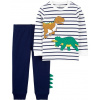 CARTER'S Set 2dielny mikina, tepláky Stripe Dino chlapec NB /veľ.56