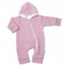 Mušelinový overal s kapucňou, dvojvrstvový, Hand Made, púdrový/ružový, veľ. 68