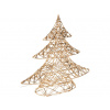 LED dióda dekorácie kov 300x80x300mm stromček s časovačom, zlatá