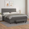 Box spring postel s matrací šedá 180x200 cm umělá kůže Šedá 3137621