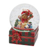 Vianočné dekorácie hracie snežítko darček s medvedíkom 1ks, 20x15 cm - Medvídek s dárkem