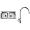 Set Sinks N87 (dřez Okio 780 DUO V 0,5 mm, matný + baterie Vitalia Chrom - lesklý)