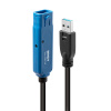 Kábel USB 3.2 Gen 1, A-A M/F 15m, 5Gbps, predlžovací, čierny, aktívny, PRO, reťazitelný