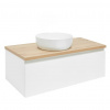 Swiss aqua technologies Koupelnová skříňka s krycí deskou SAT B-WAY 99x30x45 cm bílá lesk BWAY100WDOAK