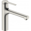 Hansgrohe Dřezová baterie Zesis M33 s vytahovací sprškou, 2 proudy nerez 74822800