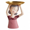 Záhradná figúrka - dievčenská socha socha Girl Sculpture Resin Pink (Dievčatá sochárske dievča sochárske živice ružové)