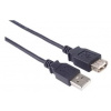 Predlžovací kábel PremiumCord USB 2.0, A-A, 1 m, čierny kupaa1bk