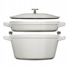 Staub Cocotte 2-dielna súprava liatinového hrnca a panvice 24 cm, biely hľuzovec, 145624107