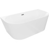 Mexen Oval Slim, voľne stojaca vaňa ku stene 170 x 80 cm, biela lesklá, grafitová prepad, 52661708000-66