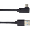 Kábel PremiumCord USB typ C/M zahnutý konektor 90° - USB 3.0 A/M, 1 m ku31cz1bk