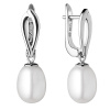 Gaura Pearls Stříbrné náušnice s řiční perlou Molly, stříbro 925/1000 SK21108EL Bílá