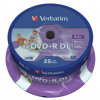 Verbatim DVD+R DL Double Layer Wide Inkjet Printable 43667 8.5GB 8x spindle 25-pack