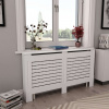 vidaXL Kryt na radiátor, biely 152x19x81,5 cm, MDF - Biela - 24482-165900