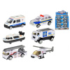 Mikro trading Vozidlo policejní 7-8cm kov 1:64 volný chod 6druhů v krabičce 24ks v DBX