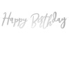 PartyDeco BANNER Happy Birthday strieborný 16,5x62cm