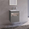 KEUCO Stageline závesná skrinka pod umývadlo, 1 zásuvka + 1 priehradka, s elektrinou, 500 x 490 x 625 mm, inox matný, 32842290110