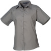 Premier Košile PR 302, popelínová, krátký rukáv, dámská COT3903026702c-dark grey S Šedá tmavá