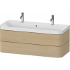 DURAVIT Happy D.2 Plus c-shaped závesná skrinka s nábytkovým umývadlom s dvomi otvormi, 2 zásuvky, 1175 x 490 x 480 mm, dub Mediterrane, HP4379O71710000