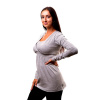Jožánek Tehotenská tunika (aj na dojčenie) Anička, dlhý rukáv, sivý melír S/M