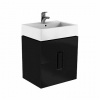 Twins skrinka pod umývadlo, závesná s 2 zásuvkami, 60 cm, čierna matná, Geberit, 89494000