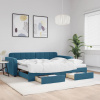 zahrada-XL Rozkladacia denná posteľ so zásuvkami modrá 90x200 cm zamat 3197000