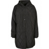 Ladies Oversized Diamond Quilted Hooded Coat - black M