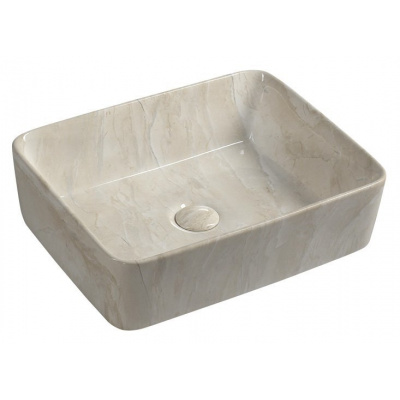SAPHO DALMA keramické umývadlo 48x38x13 cm, hranaté, Marfil MM527