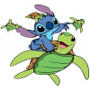 CUKROVÁ TLAČ jedlý obrázok na tortu Cukrová hmota Stich Sticz S korytnačkou + MENO