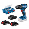 BOSCH Aku skrutkovač GSB 185 +2x 2.0 Ah + AC case 0615990N2P