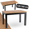 Rozkladací obdĺžnikový stôl MEBEL ELITE Skubi 120 x 75 x 76 cm, čierny, dub craft