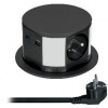 SOLIGHT zásuvkový modul PP100, 3 zástrčky, USB, černá