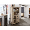 Bighome - IRON Vitrína Mango 100x45x175 bielený, lak