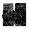 Flipové pouzdro Mobiwear - Xiaomi Poco X6 Pro 5G - V056P Černý mramor (Knížkové flip pouzdro, obal, kryt na mobil Xiaomi Poco X6 Pro 5G - V056P Černý mramor, materiál Umělá kůže + TPU - ochrana 360°,